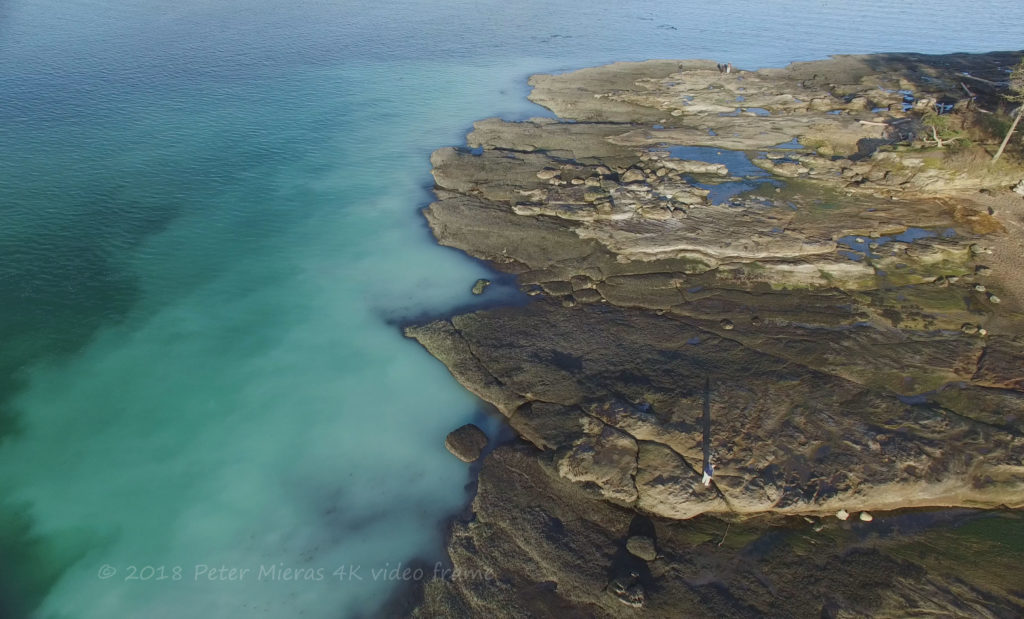 Aerial image of herring spawn